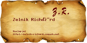 Zelnik Richárd névjegykártya